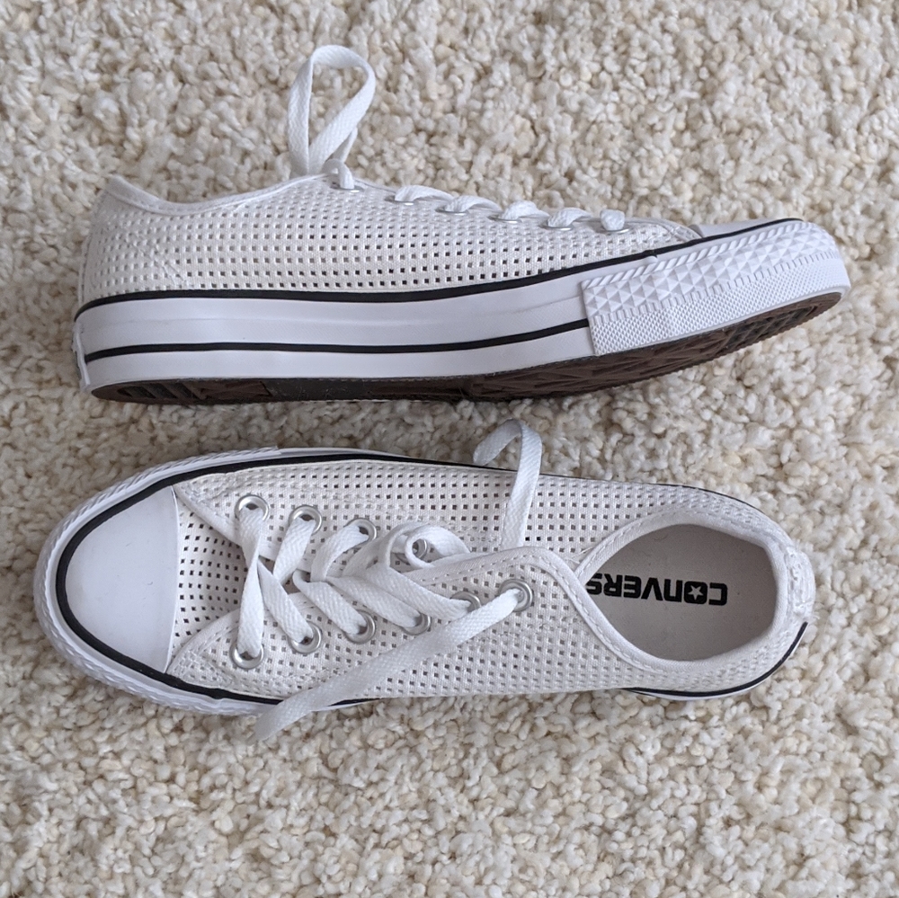NWOT white perforated Converse